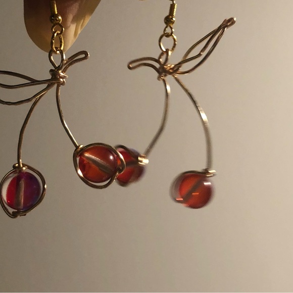 Accessories - Handmade cherry earrings